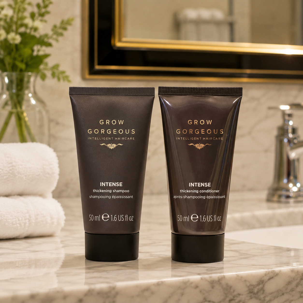 Grow Gorgeous Intense Thickening Shampoo & Intense Thickening Conditioner Travel-Size Duo (50ml / 1.6 oz each)