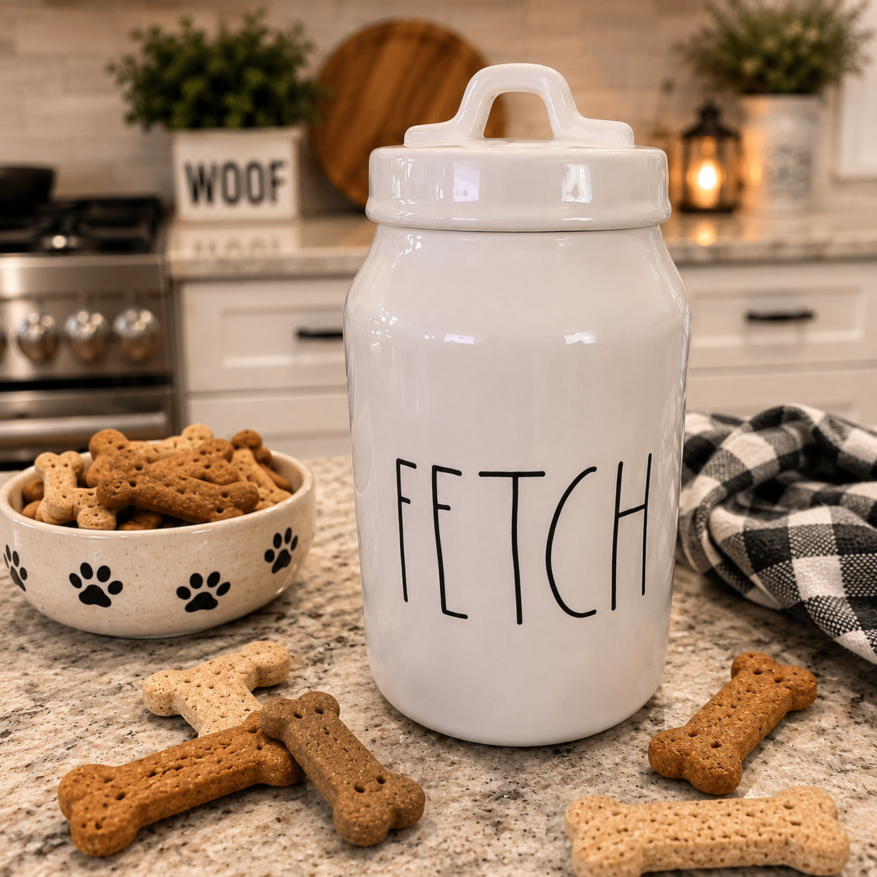 🐾 FETCH Ceramic Dog Treat Jar