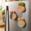 Modern Wooden Magnetic Wall Planter Set (Set of 3)