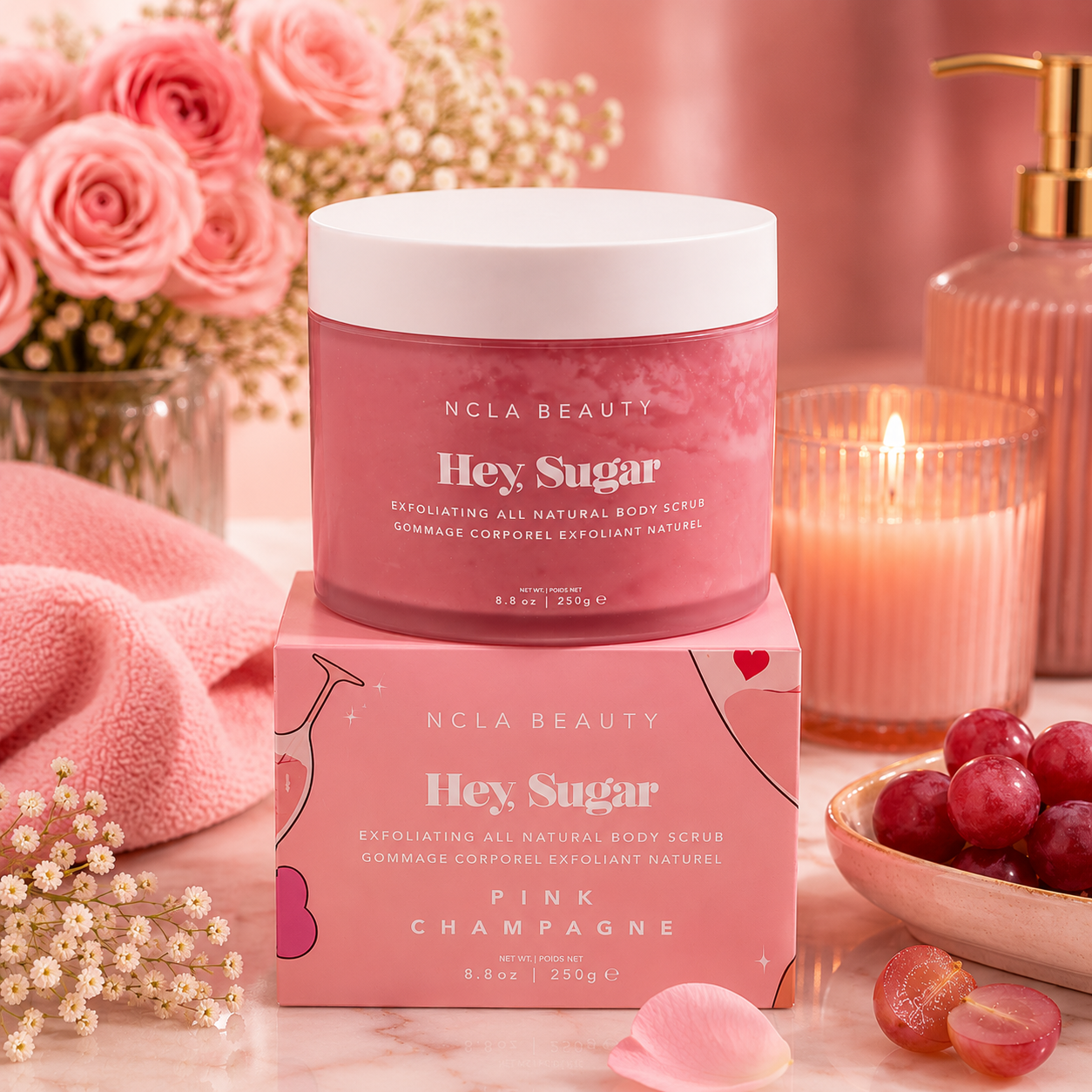 NCLA Beauty Hey, Sugar Pink Champagne Exfoliating Body Scrub