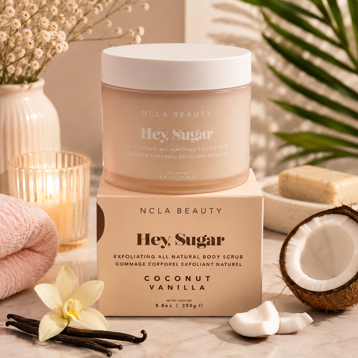 NCLA Beauty Hey, Sugar Coconut Vanilla Exfoliating Body Scrub