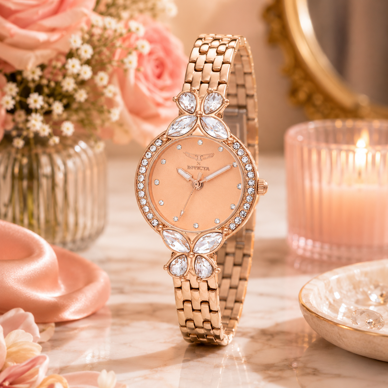 Invicta Women's Rose Gold Crystal Accent Watch