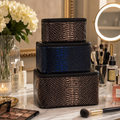 Luxe Python Cosmetic Train Case Set – 3 Piece Collection
