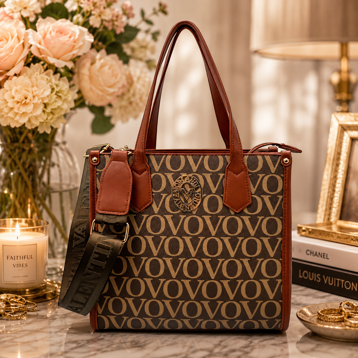 Valentino Orlandi Signature Monogram Tote Set