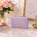 Valentino Orlandi Lavender Quilted Crossbody Bag