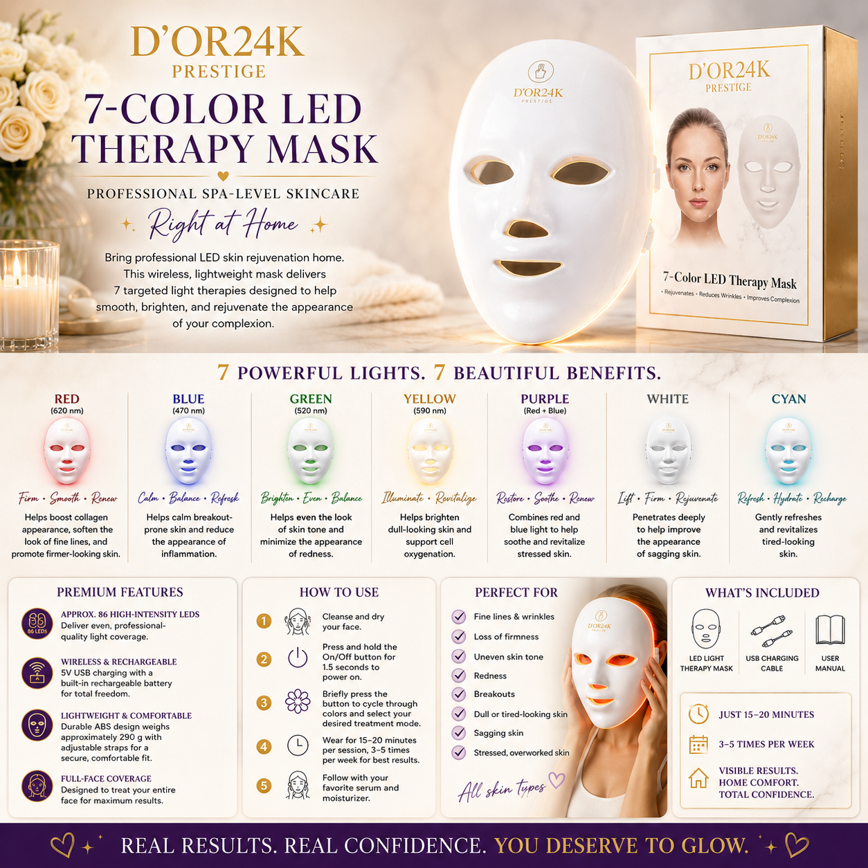 7-Color LED Light Therapy Mask
