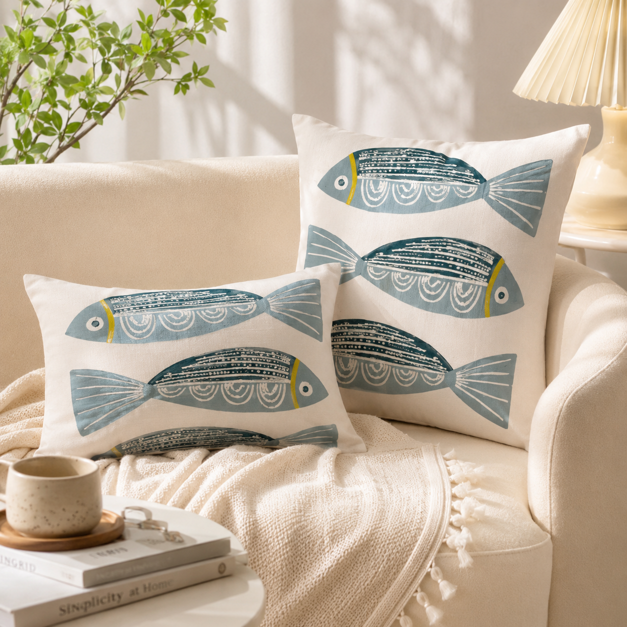 🐟 Coastal Fish Accent Pillow Set 🐟