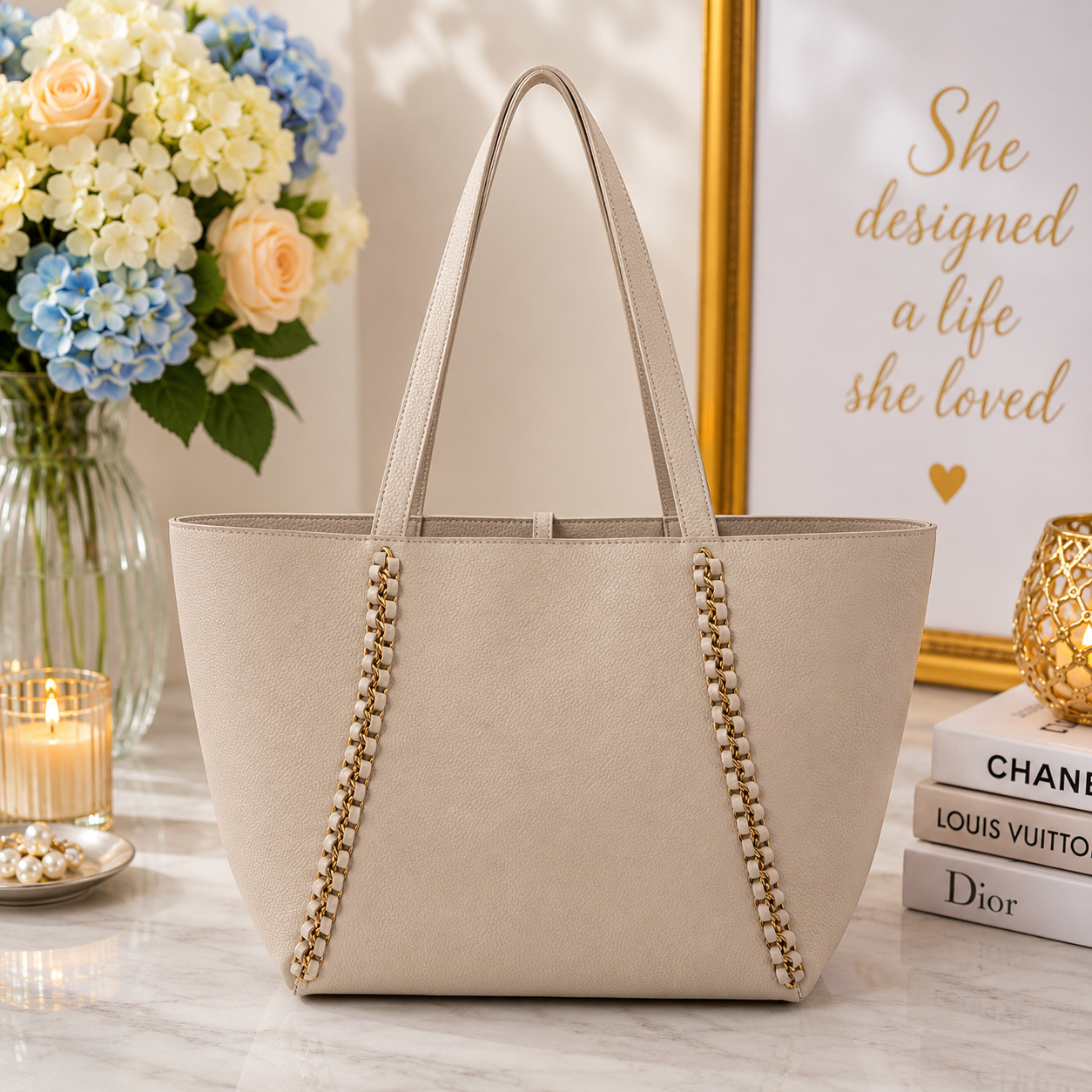 Badgley Mischka Chain Tote Bag