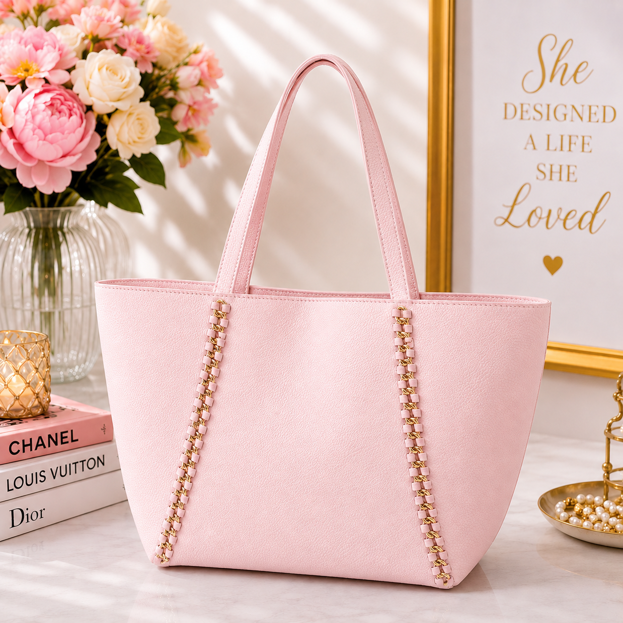 Badgley Mischka Chain Tote Bag
