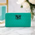 Badgley Mischka Teal Zip Around Wallet