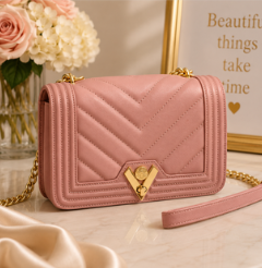 Valentino Orlandi Chevron Crossbody - Blush